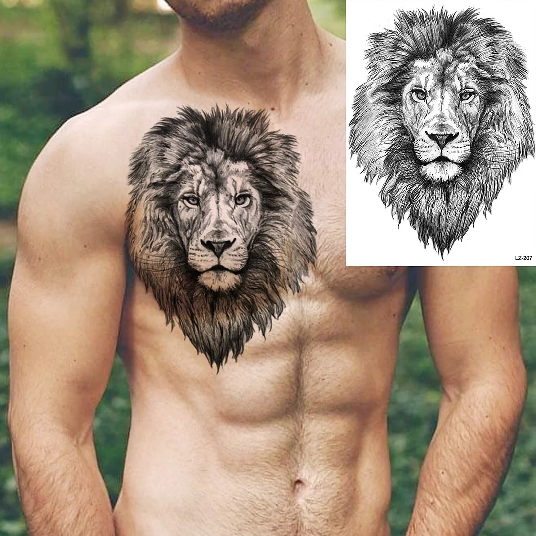 Big Black Bull Totem Arm Temporary Tattoos For Men Adult Tiger Anchor Realistic Fake Tattoo Sticker Body Art Tatoo Armband
