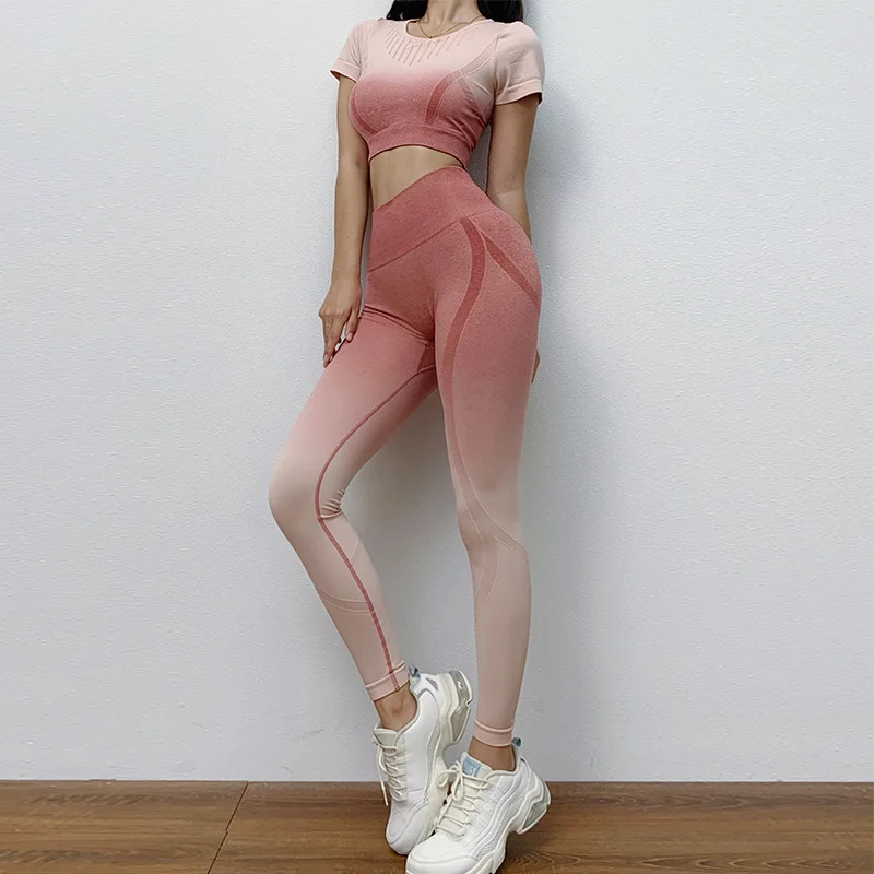 Hergymclothing pink gym wear set