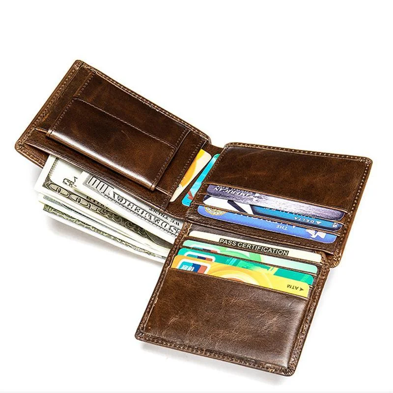 Anti-Theft Classic Vintage Leather Durable Wallets WIth Large Capacity