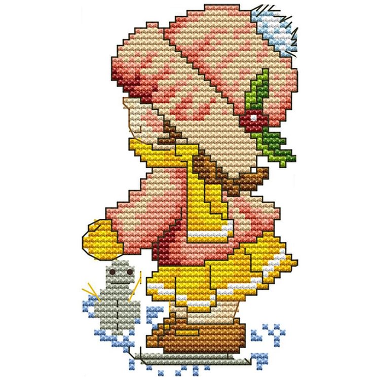 Joy Sunday - Four Seasons (Winter) - 14CT 2 Strands Threads Printed Cross Stitch Kit - 10x17cm(Canvas)