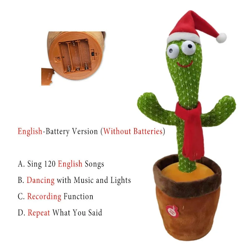 Dancer Cactus For Kids And Talking Captus Dancer Toy Smart Dancing Cactus Plush Toy Singing Dancing Cactus Russian Repeat