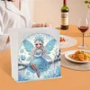 Acrylic Napkin Holder Diamond Painting Kit for Home Table Decor (Blue Elf Girl)