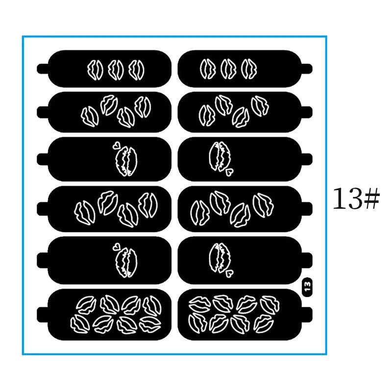 Hollow Leaves Series Nail Stickers Flowers Heart Star Self-adhesive Manicures Sticker For Nail Polish DIY Decorations Tips