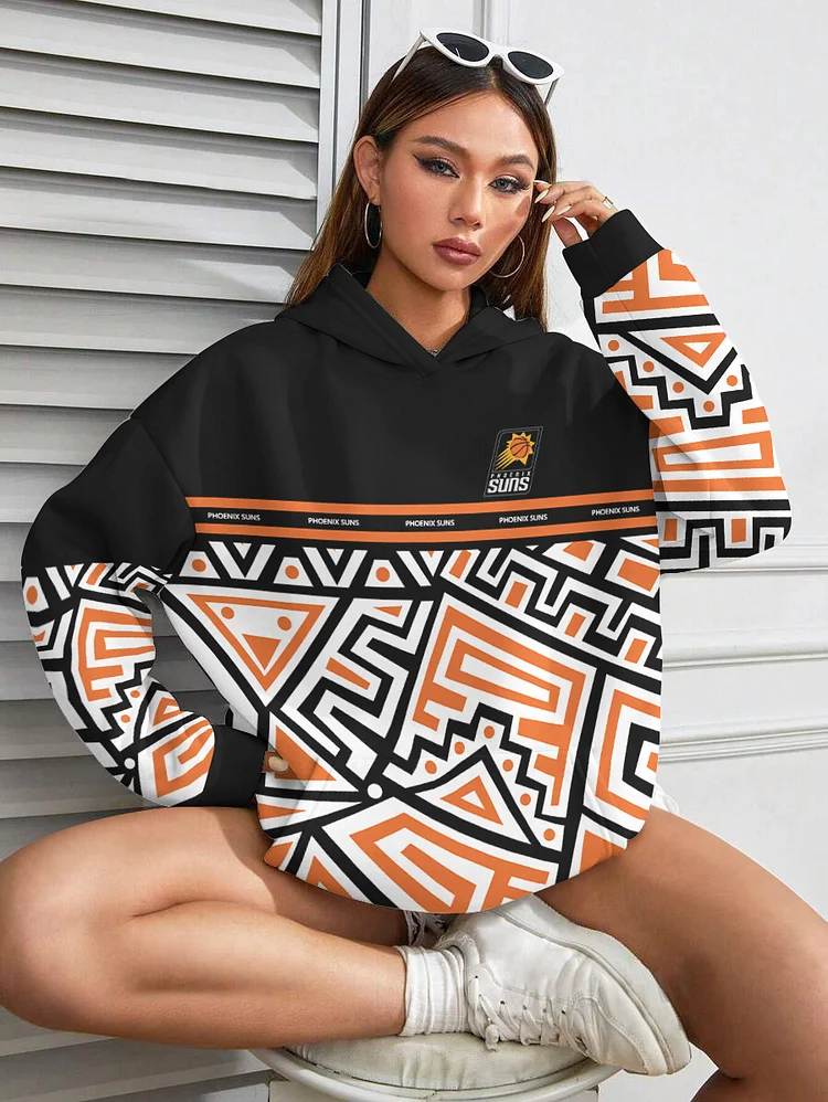 Phoenix Suns Printed Hooded Pocket Pullover Hoodie