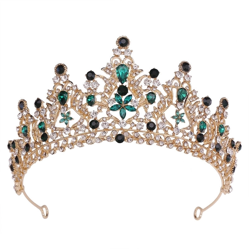 Baroque Style Crown Alloy Inlay Crystal Rhinestones Crown 1 Piece