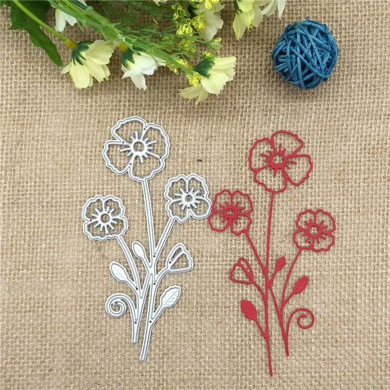 Three Flowers Metal Cutting Dies Stencil DIY Scrapbook Album Decorative Embossing Folder Paper Cards Die Cutting Template