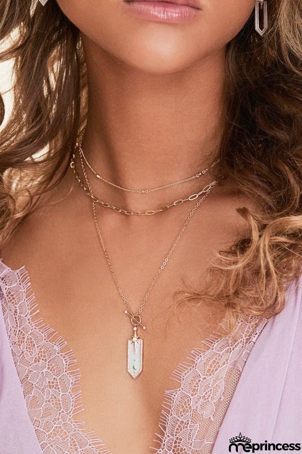 Star and Moon Gradient Pendant Copper Necklace