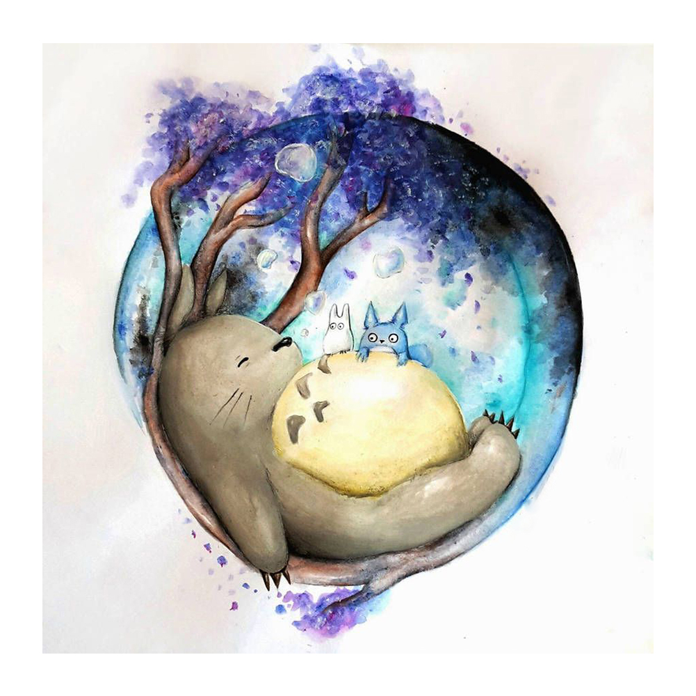 Miyazaki Hayao animation series-Totoro-Paint by Numbers-8"x8"/20x20cm