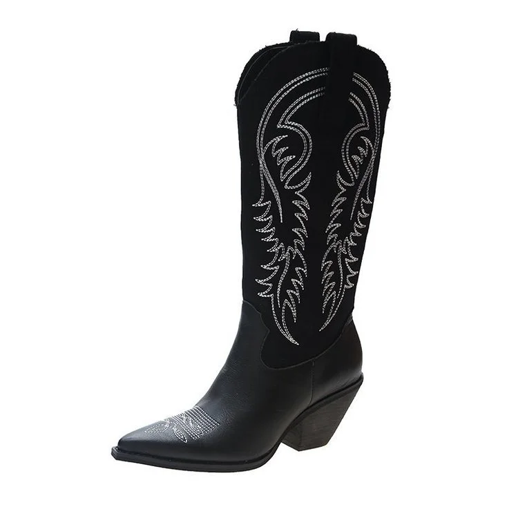 Women's Vintage Western Cowgirl Boots Knee High Riding Boots Radinnoo.com