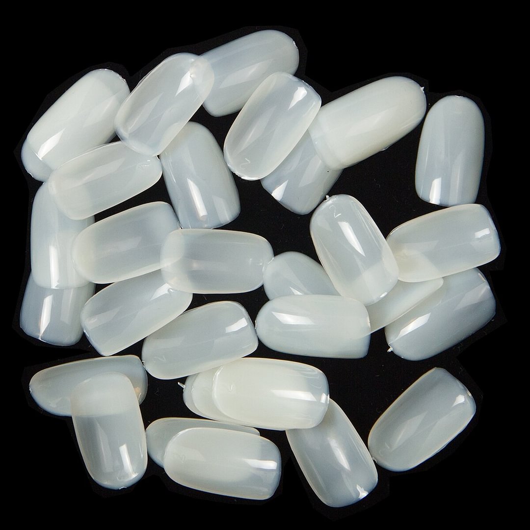600pcs/bag Short Rounded False Nail Tips Full Cover 3 Colors 2 Bags Of Size 4 and Size 5 For Salon Round Manicure Fake Nail Tips