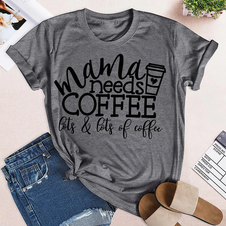 Mama Needs Coffee  T-Shirt Tee-04829-Annaletters