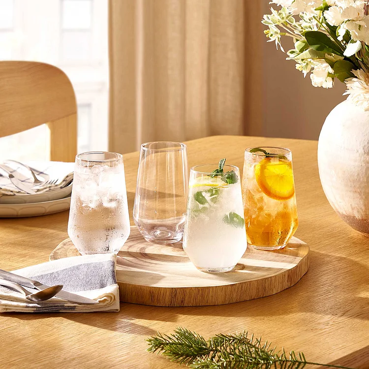 Prism Tall Drinking Glasses, Set of 4