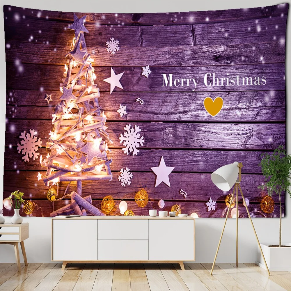 Christmas Tree Series Tapestry Wall Hanging Cartoon Kawaii Bohemian Style Aesthetics Room Gift Home Decor