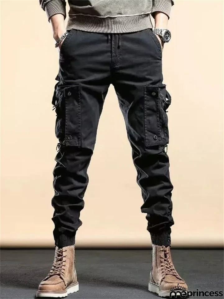 Men's Streetwear Slim Fit Ankle-tied Cargo Pants