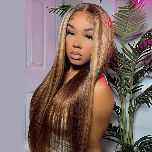200% Density Piano Colored Highlight 13x4 Lace Wigs Lace Front Wigs