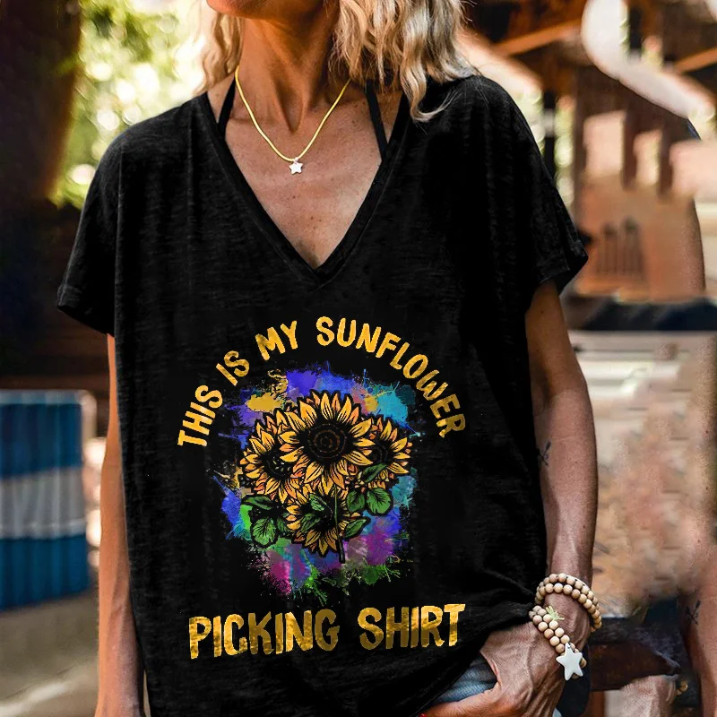 This Is My Sunflower Printed Hippies T-shirt