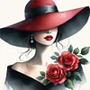Red Hat Girl-11CT Stamped Cross Stitch 50*50cm/19.69*19.69in