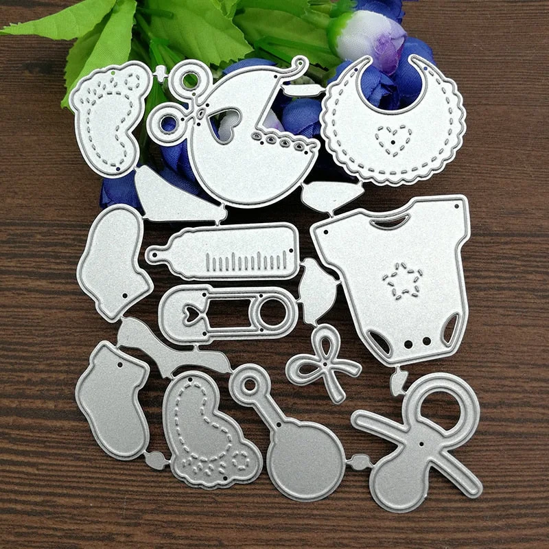 12 PCS/Set Cute Baby Suit Chrildren's Day Metal Cutting Dies Knife mold cutter DIY Scrapbook Paper Photo Craft Template Dies