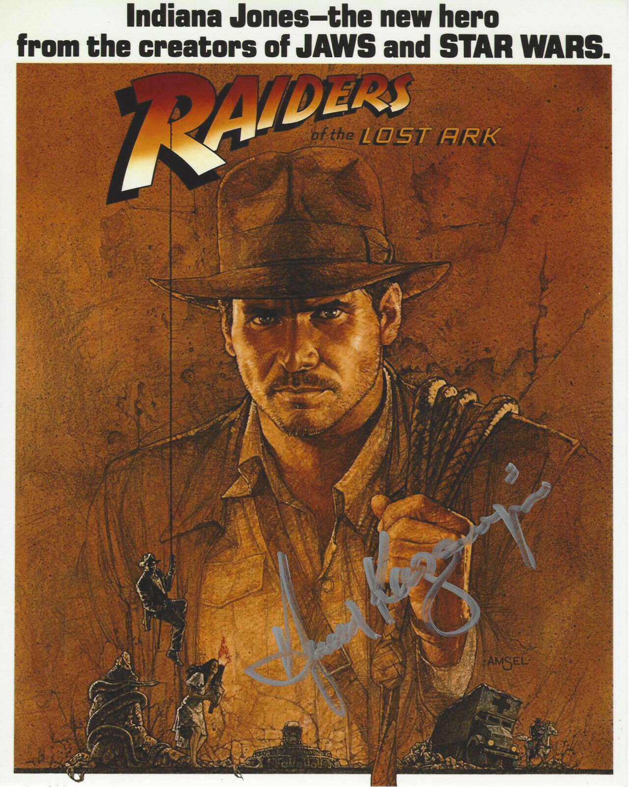 HOWARD KAZANJIAN SIGNED INDIANA JONES RAIDERS OF THE LOST ARK 8x10 Photo Poster painting w/COA