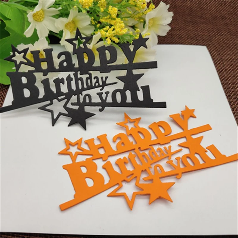 happy Birthday decoration Metal Cutting Dies Craft Stamps die Cut Embossing Card Make Stencil Frame Art Cutte