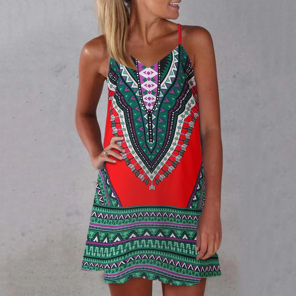 Women's Summer Ethnic Style Suspender Dress