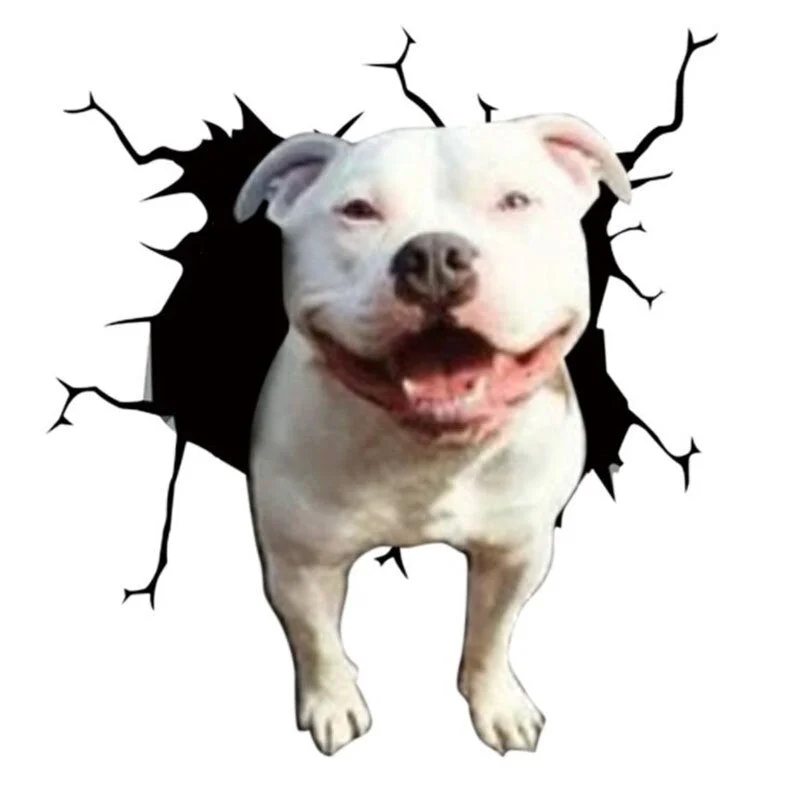 Electrostatic Glass Film Simulation Funny Car Window Sticker Dog Creative Broken Car Decorative Window Painting Waterproof