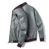New Zip Stand Collar Casual Leather Jacket
