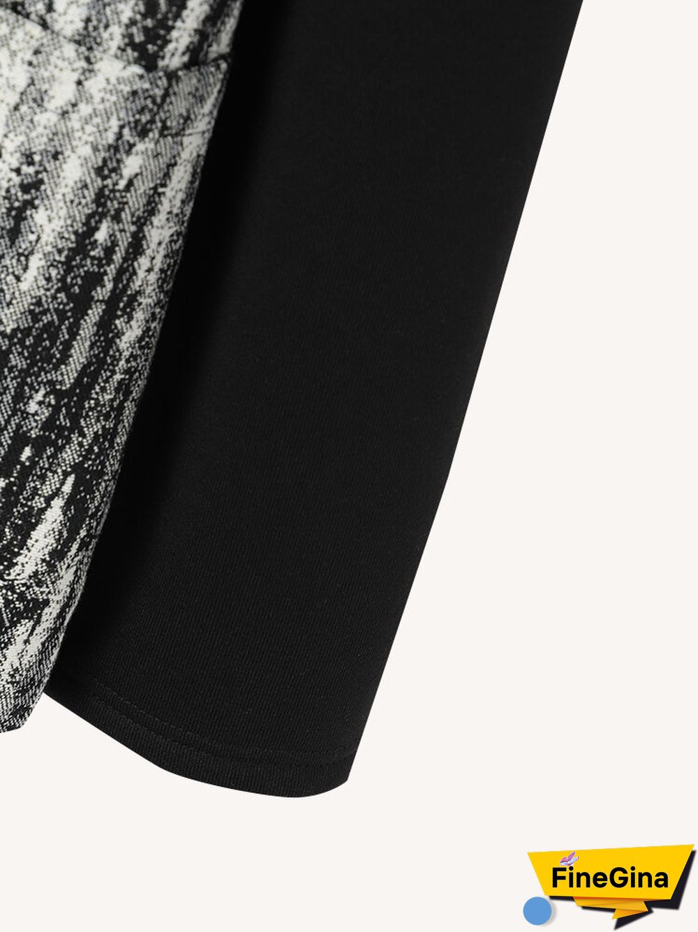 Vintage Print Pocket Button Lapel Long Sleeve Jacket