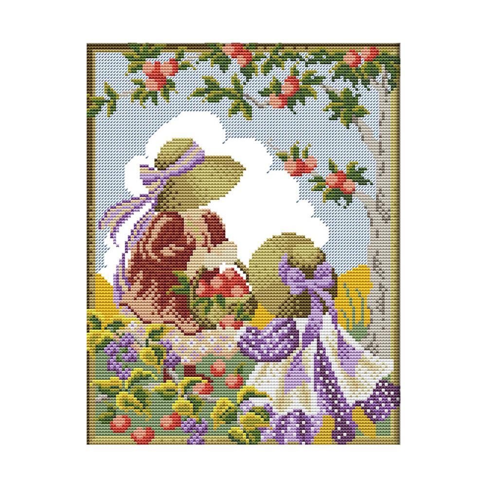 

Four Seasons Girls - 14CT Stamped Cross Stitch - 27*33cm, 501 Original