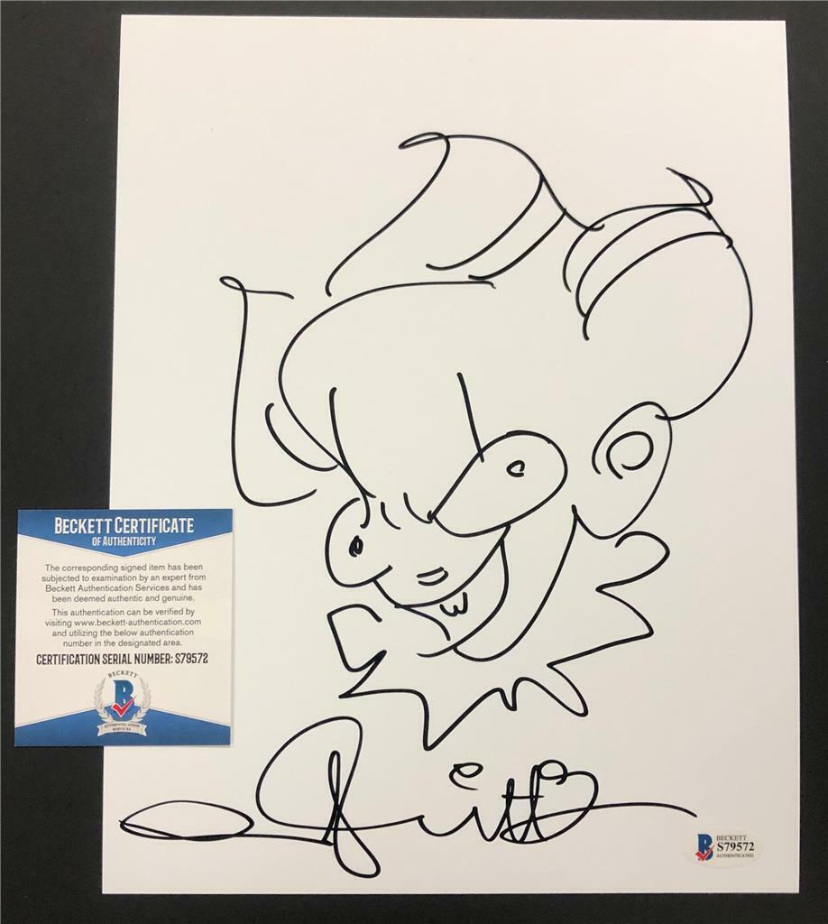 Andy Muschietti It Pennywise Signed 8.5x11 Sketch Autograph Beckett BAS COA