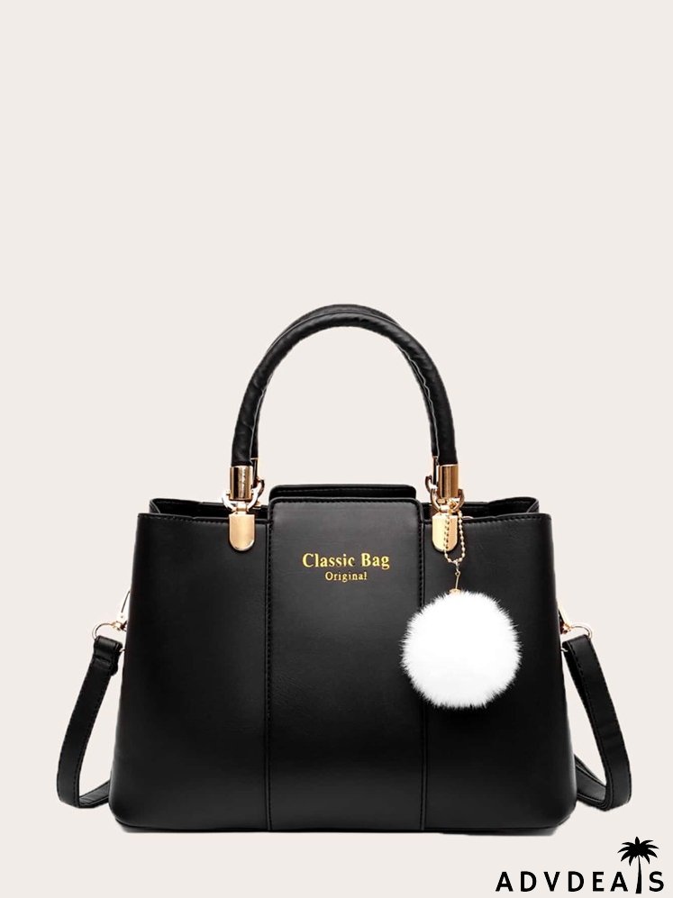 3pcs Letter Graphic Satchel Bag Set