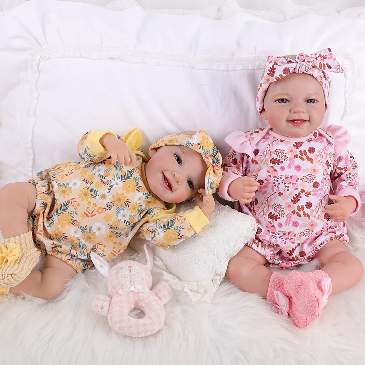Babeside Leen 20" Realistic Reborn Baby Girls Dolls Infant Adorable Twins