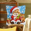 Christmas Cat-DIY Latch Hook Rug Pillowcase Kits 43*43cm tapestrymarket