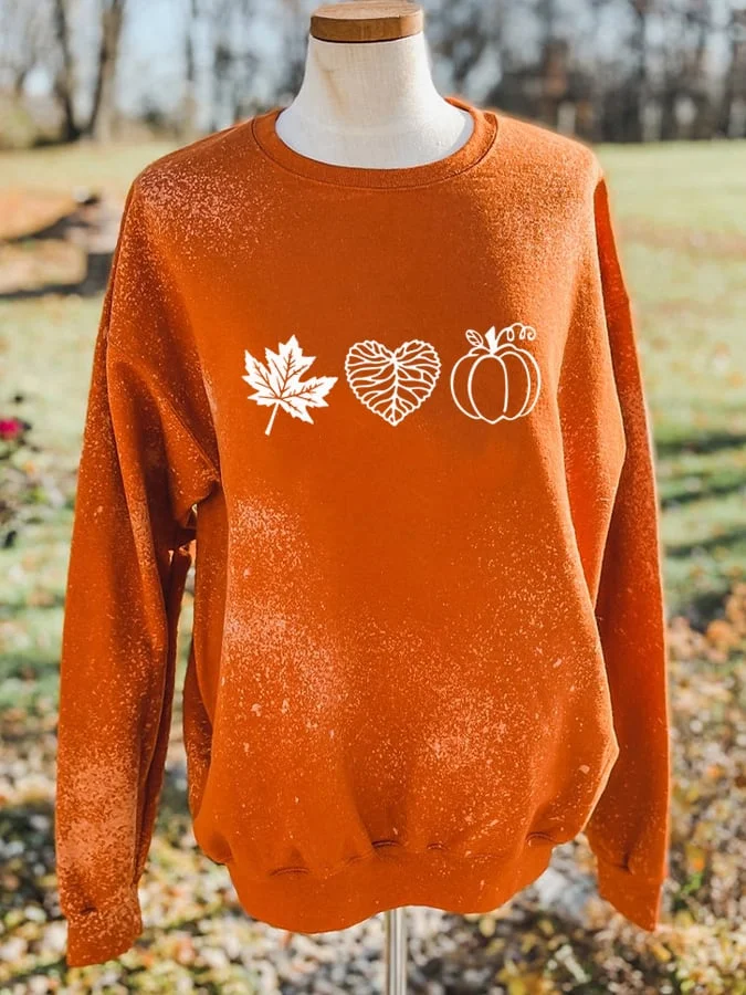 Women's Love Fall Leaf Pumpkin Sweatshirt
