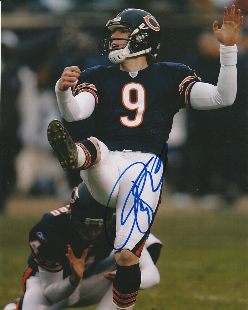 ROBBIE GOULD SIGNED CHICAGO BEARS KICKER 8x10 Photo Poster painting #5 NFL FOOTBALL EXACT PROOF!