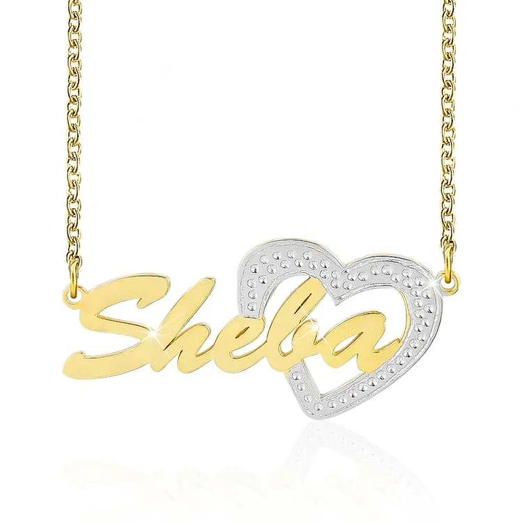 Personalized Heart Necklace Custom 1 Name Necklace Gift For Women