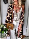 Loose Leopard Print Long Sleeve Fashion Thin Cardigan Outerwear
