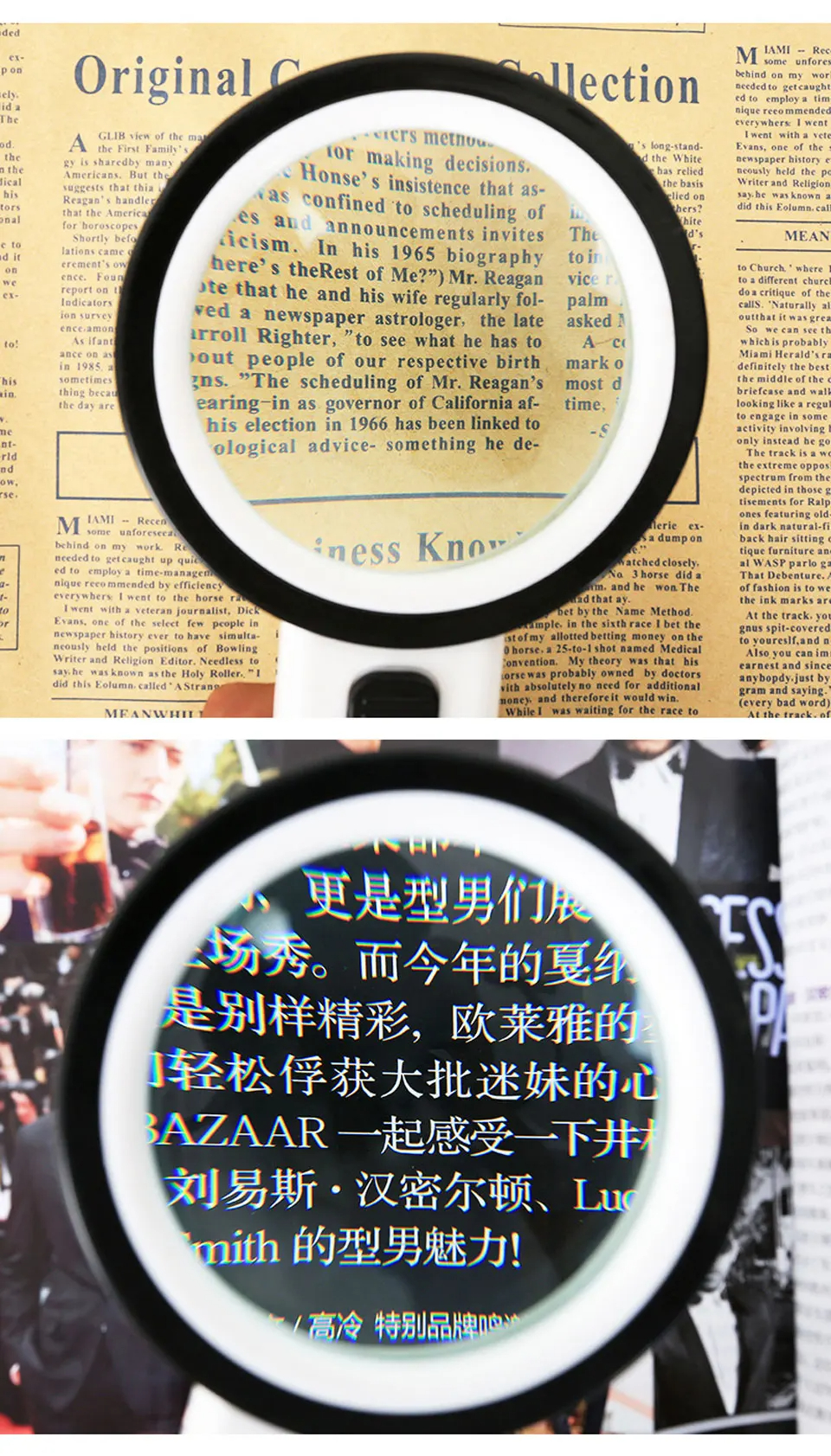 Likron Watches Illuminated Handheld Magnifier with 12 LED Lights High Magnification Reading Aid for Seniors