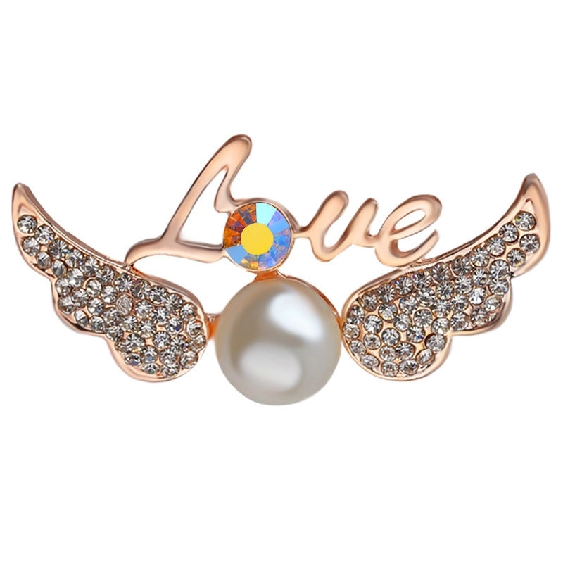 Fashion Pin Letter Butterfly Alloy Inlay Rhinestones Women’S Brooches