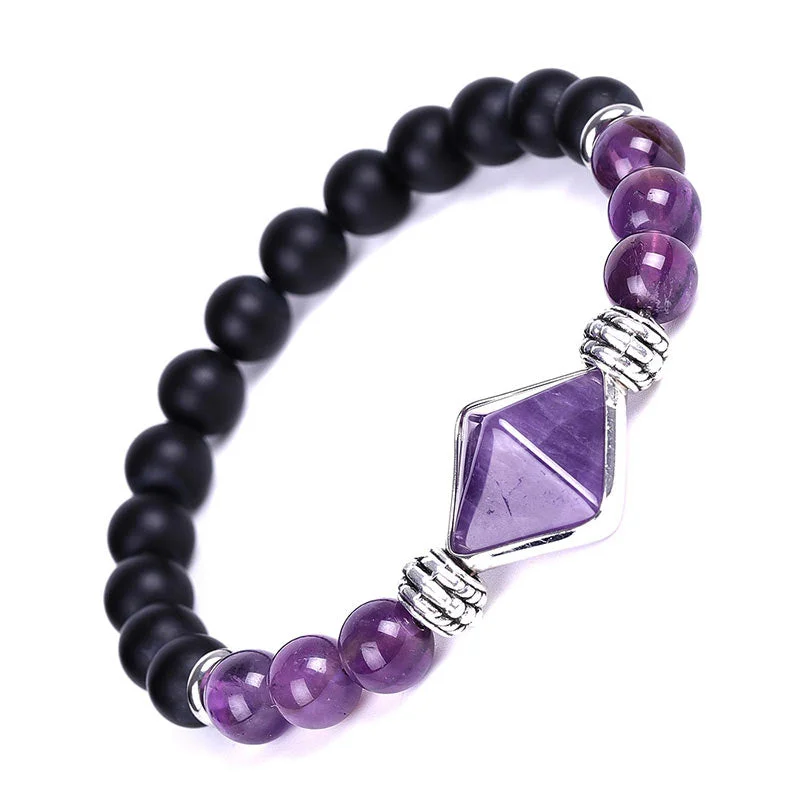 Amethyst Mix Frosted Stone Healing Bracelet