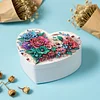 Blume DIY Diamond Painting herzf&ouml;rmige Schmuckschatulle dekorative Aufbewahrungstasche