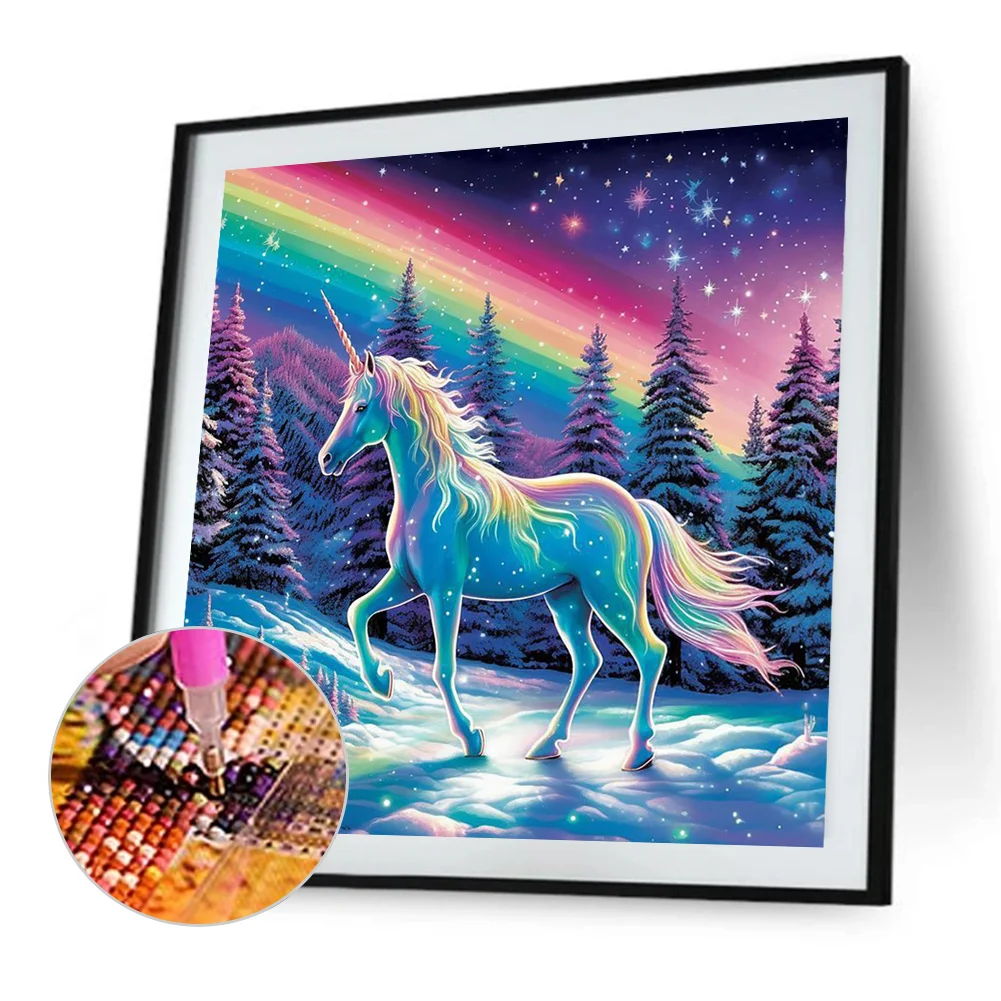 Full Round Diamond Painting 40*40cm - Unicorn
