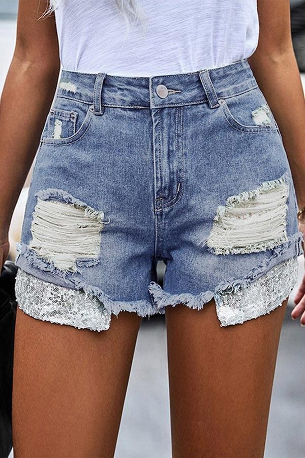 Womens Stylish Slim Hole Stitching Jeans-Allyzone-Allyzone