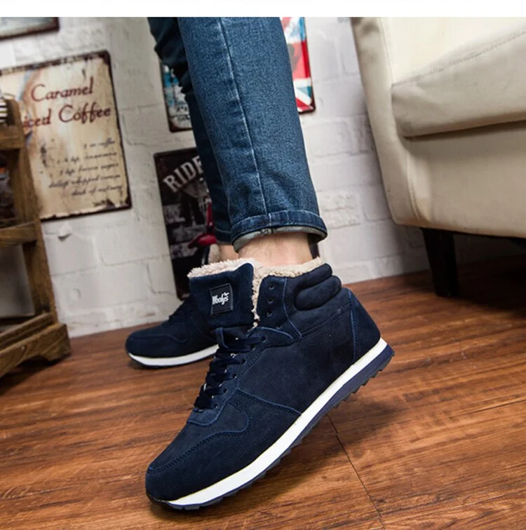 Men Shoes 2020 Winter Shoes Male Sneakers Warm Fur Inside Couple Footwear Black Blue Men Casual Shoes Size 48 Chaussure Homme