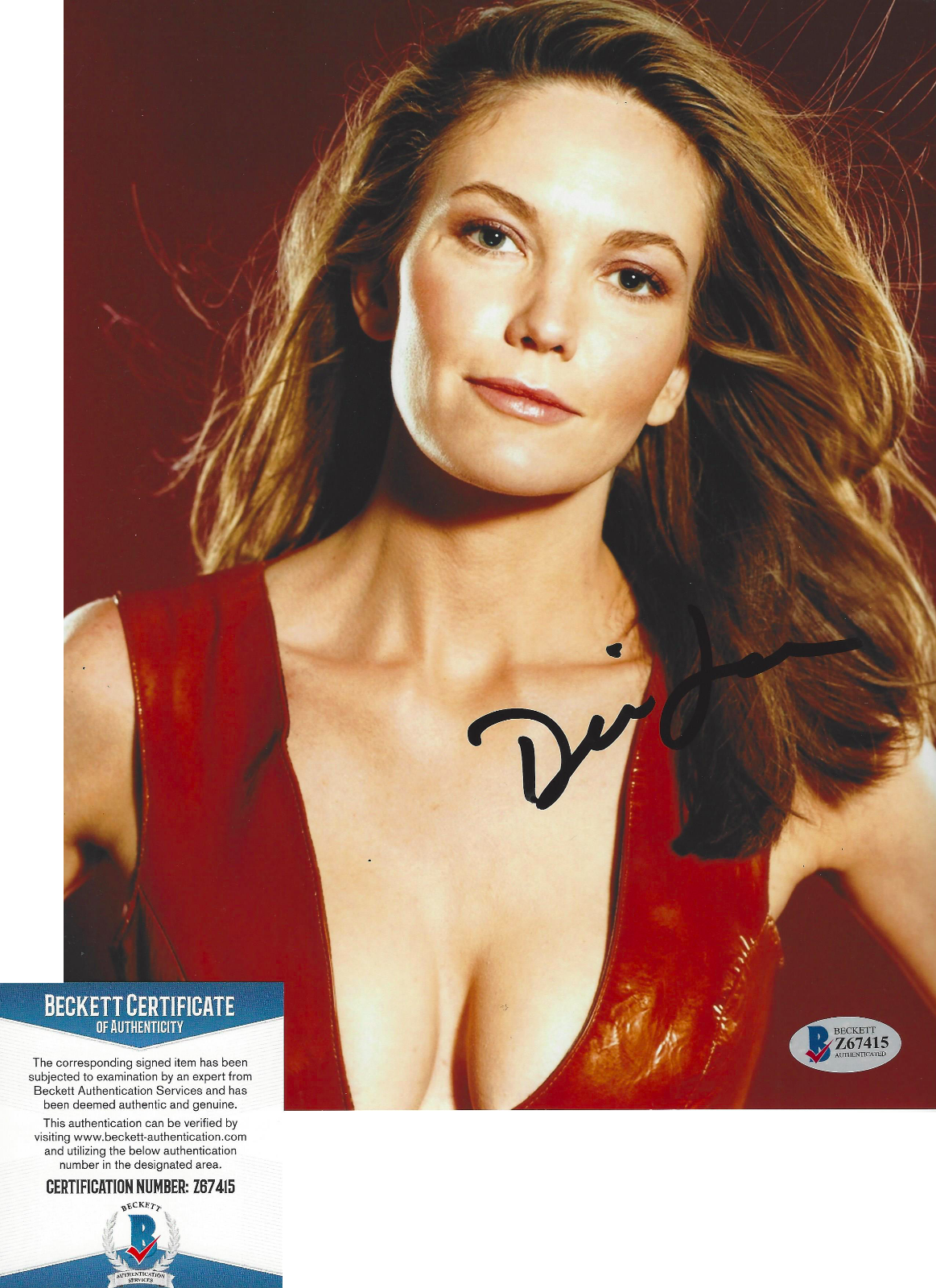 DIANE LANE SIGNED 'UNFAITHFUL' 8x10 MOVIE Photo Poster painting B SEXY ACTRESS BECKETT COA BAS