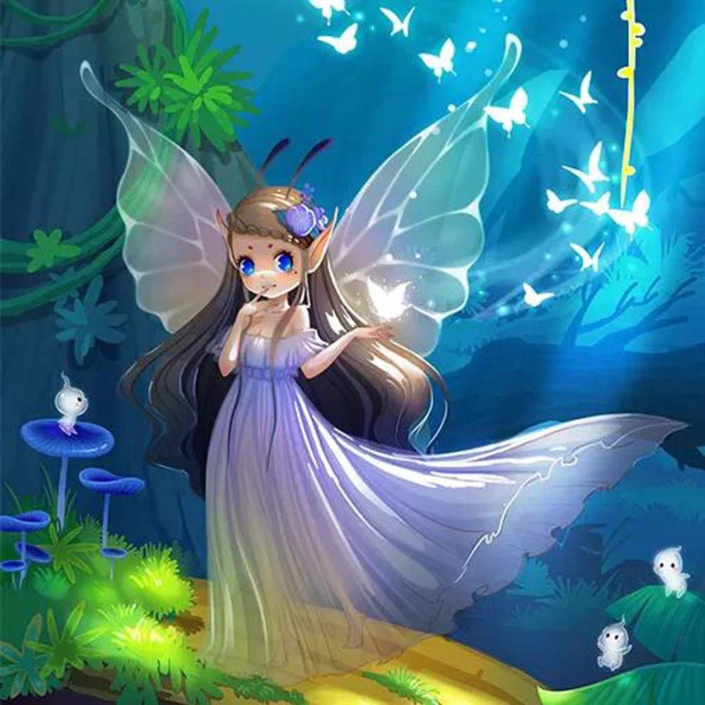 Diamond Painting - Full Round/Square Drill - Fairy Girl(30*30 - 50*50cm)