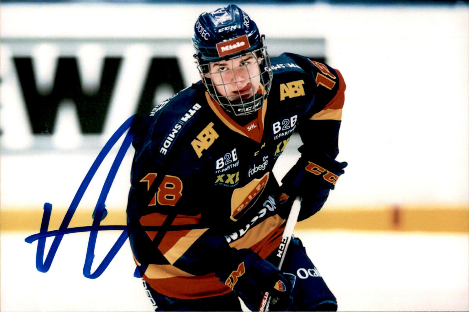 Alexander Holtz SIGNED 4x6 Photo Poster painting SWEDEN DJURGARDENS IF / NEW JERSEY DEVILS #2