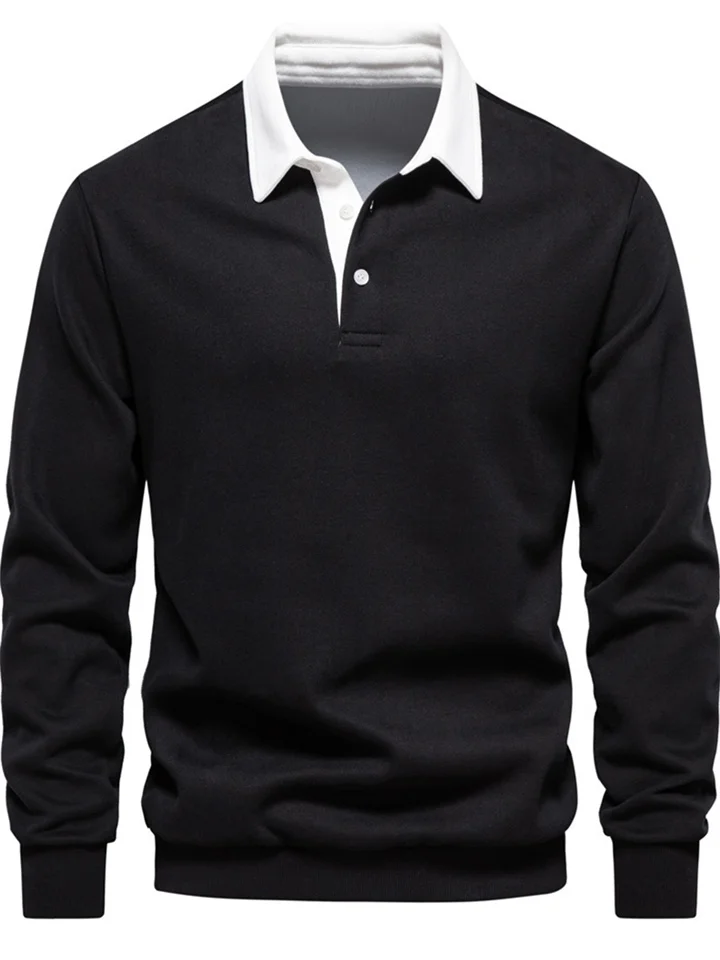 New Fall Long-sleeved Polo Collar Sweater Trend Men's Sweater