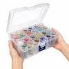 24Pcs Round Bottles with Insert Diamond Painting Containers Multi Purpose Portable Plastic Case Box with Stickers & Compartments Arts Crafts Storage Bottle for Hardware Rhinestone