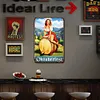 Pin Up Girl et bi&egrave;re - Panneaux en &eacute;tain m&eacute;tallique(20*30cm/30*40cm)